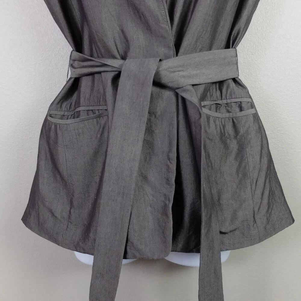 Banana Republic Gray Tie-Front Tuxedo Vest Size 2